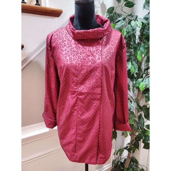 Chico's Women's Red Polyester Long Sleeve Buttons Front Casual Jacket Size 3X - Picture 3 of 12